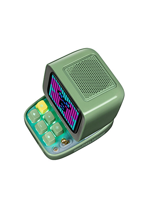 Divoom Ditoo Mic Piksel Ekranlı Karaoke Mikrofonlu 15W Yeşil Bluetooth Hoparlör 4