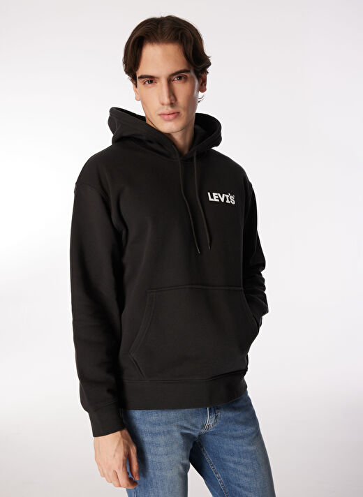 Levis Kapüşon Yaka Siyah Erkek Sweatshırt A2639-0035_RELAXED GRAPHIC PO SSNL 2