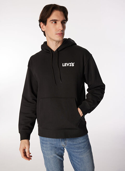 Levis Kapüşon Yaka Siyah Erkek Sweatshırt A2639-0035_RELAXED GRAPHIC PO SSNL 3