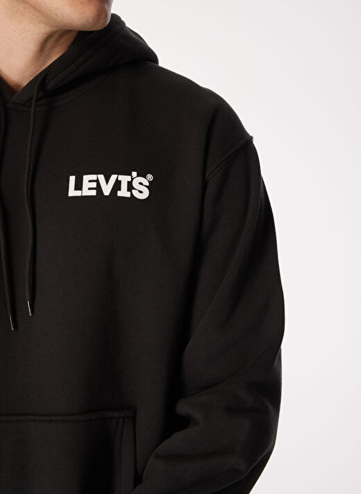 Levis Kapüşon Yaka Siyah Erkek Sweatshırt A2639-0035_RELAXED GRAPHIC PO SSNL 4