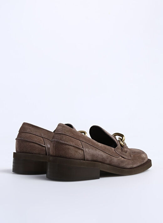 Laura Bellariva Bej Kadın Süet Loafer P9160A 3