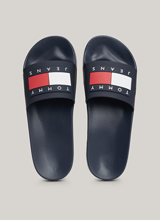 Tommy Hilfiger Lacivert-Kırmızı-Beyaz Erkek Plaj Terliği TOMMY JEANS POOL SLIDE ESS 4