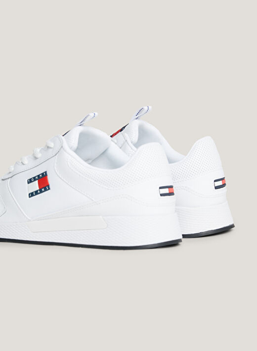 Tommy Hilfiger Beyaz Erkek deri Sneaker TOMMY JEANS FLEXI RUNNER 4