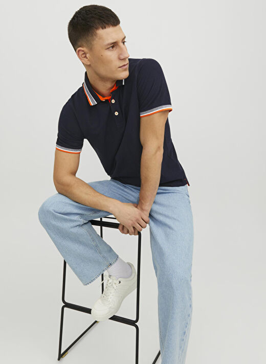 Jack & Jones Lacivert Erkek Polo T-Shirt JJEPAULOS POLO SS NOOS 2