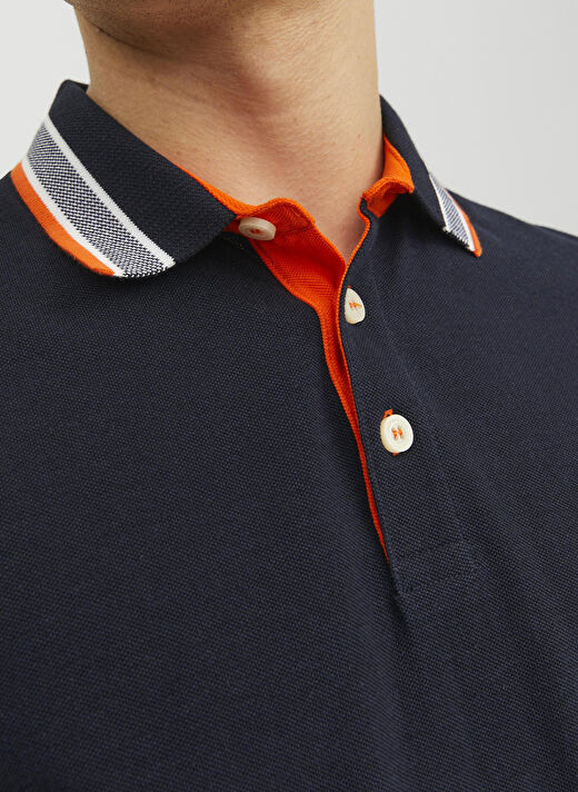 Jack & Jones Lacivert Erkek Polo T-Shirt JJEPAULOS POLO SS NOOS 3