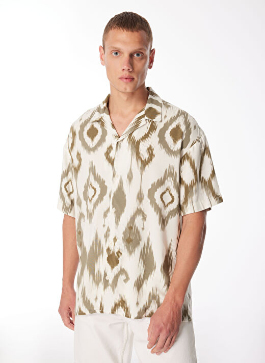 Jack & Jones Relaxed Haki Erkek Gömlek JORJEFF GALLERY AOP RESORT SHIRT SS 3