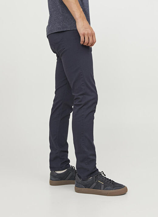 Jack & Jones Lacivert Erkek Dar Paça Slim Fit  Denim Pantolon JPSTGLENN JJORIGINAL PANT 4