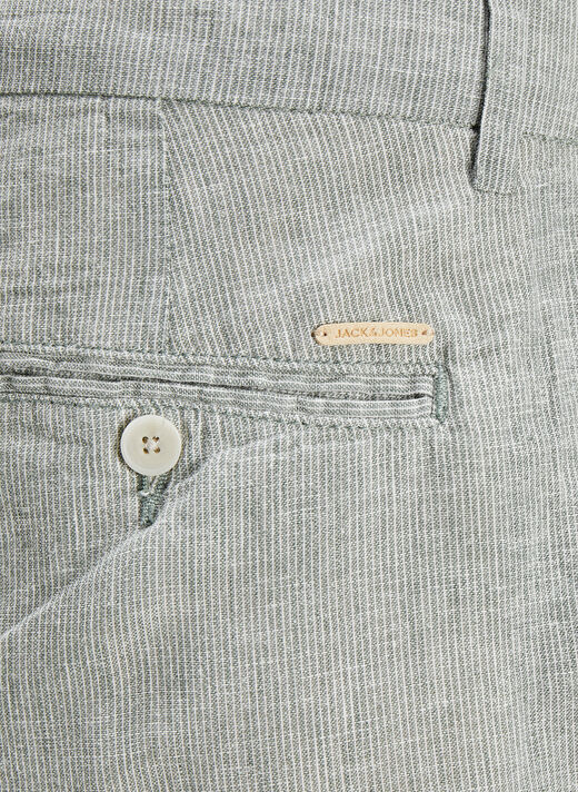 Jack & Jones Haki Erkek Tapered Fit Chino Şort JPSTACE JJCAIRO LINEN BLEND   3