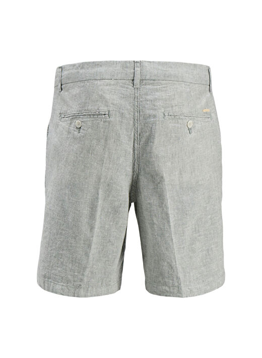 Jack & Jones Haki Erkek Tapered Fit Chino Şort JPSTACE JJCAIRO LINEN BLEND   4