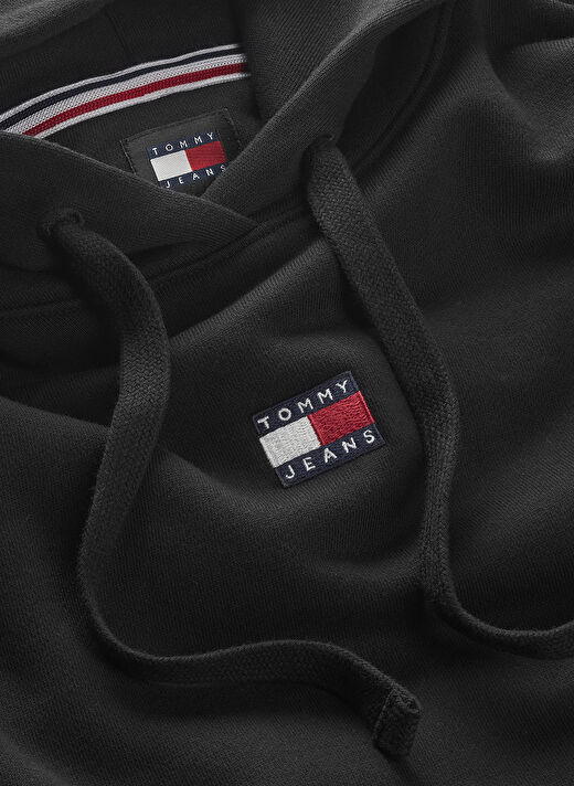 Tommy Jeans Kapüşon Yaka Düz Siyah Kadın Sweatshırt TJW BXY BADGE HOODIE 2