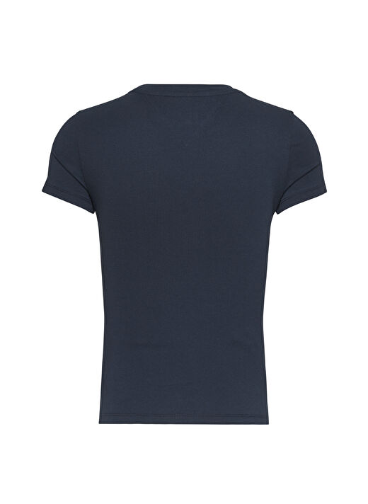 Tommy Jeans Bisiklet Yaka Düz Siyah Kadın T-Shirt TJW SLIM LINEAR TEE SS EXTC1G 3