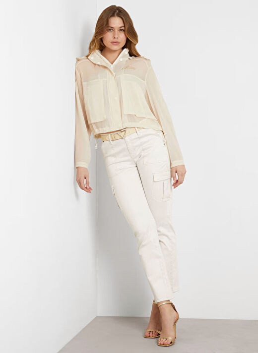 Guess Oversize Krem Kadın Ceket W4GL06WG450-F0D9 2