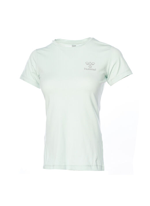 Hummel Yeşil Bisiklet Yaka Slim Fit Kadın T-Shirt 911306-2519 HMLDENI  1