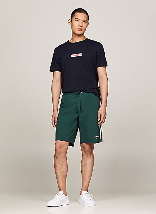 Tommy Hilfiger Bisiklet Yaka Mavi Erkek T-Shirt MW0MW34373 2