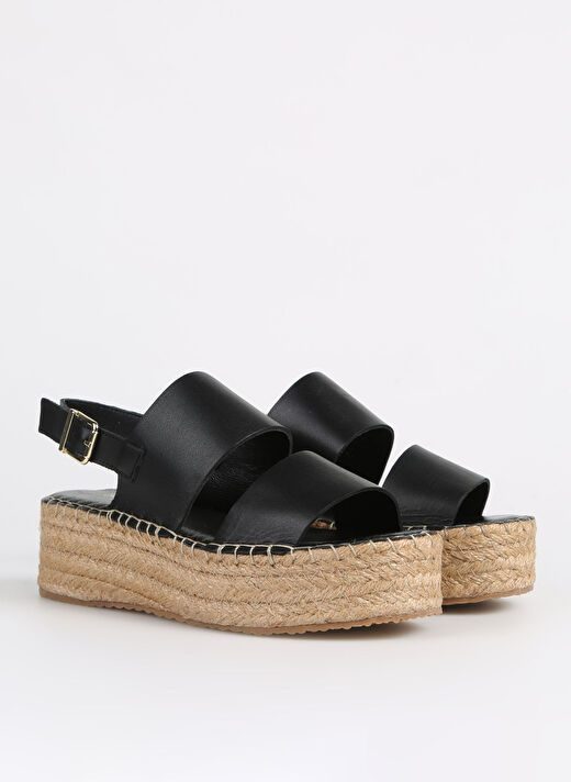 Divarese Siyah Kadın Deri Espadril 2325407 2