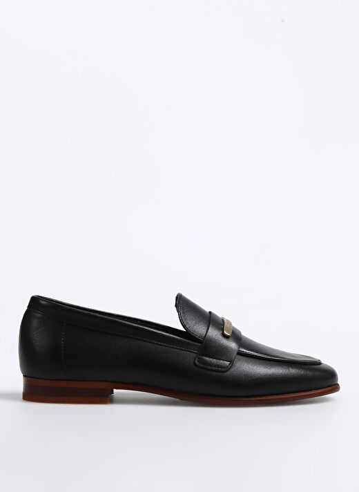 George Hogg Siyah Kadın Deri Loafer Z-8954 1
