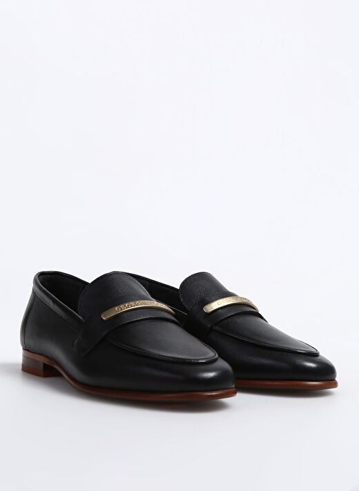 George Hogg Siyah Kadın Deri Loafer Z-8954 2