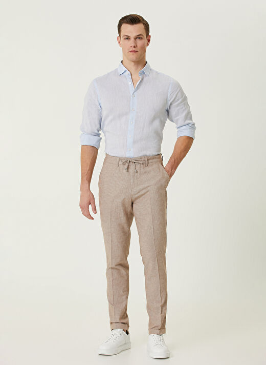 Network Normal Bel Duble Paça Jogger Vizon Erkek Pantolon 1090657 1