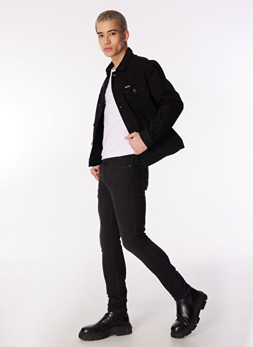 Lee Cooper Siyah Erkek  Regular Fit Denim Ceket 242 LCM 131002 PUEBLA 2 DENIM 2