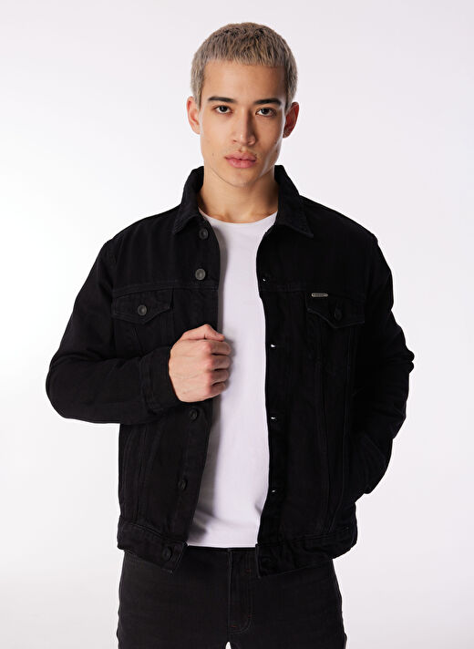 Lee Cooper Siyah Erkek  Regular Fit Denim Ceket 242 LCM 131002 PUEBLA 2 DENIM 3