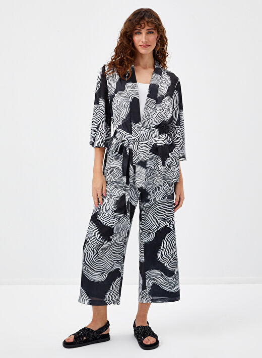 Faik Sönmez Siyah Kadın Kimono U68493 1