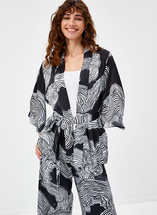Faik Sönmez Siyah Kadın Kimono U68493 2