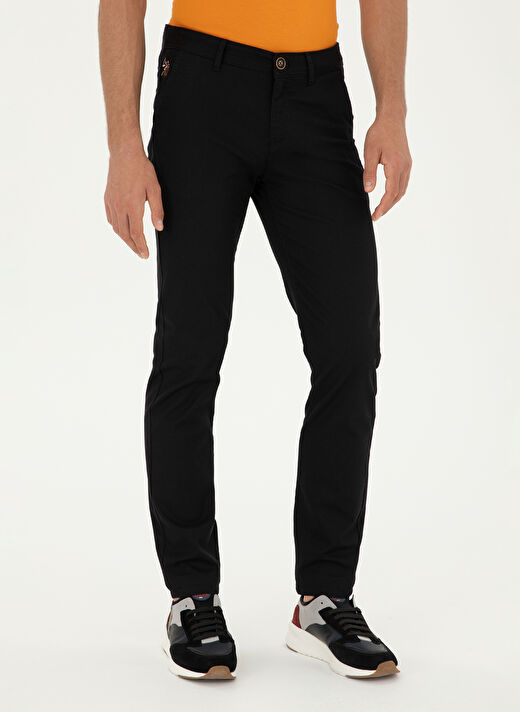 U.S. Polo Assn. Normal Bel Normal Paça Slim Fit Siyah Erkek Pantolon KENLY 4