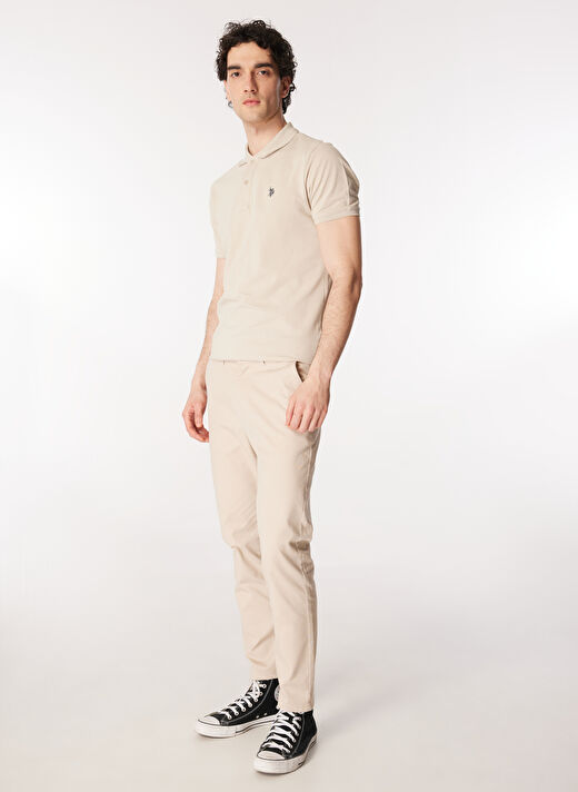 U.S. Polo Assn. Normal Bel Normal Paça Slim Fit Taş Erkek Pantolon KENLY 2
