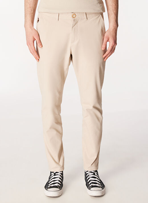 U.S. Polo Assn. Normal Bel Normal Paça Slim Fit Taş Erkek Pantolon KENLY 3