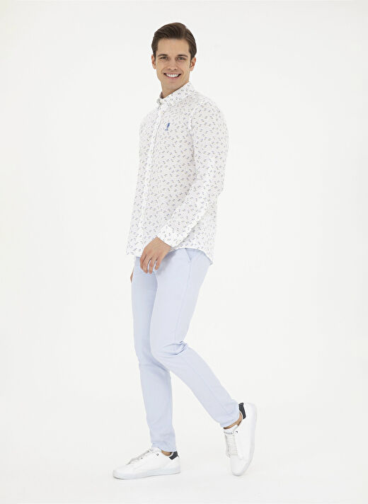 U.S. Polo Assn. Normal Bel Normal Paça Slim Fit Açık Mavi Erkek Pantolon KENLY 1