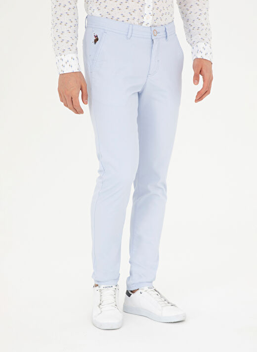 U.S. Polo Assn. Normal Bel Normal Paça Slim Fit Açık Mavi Erkek Pantolon KENLY 2
