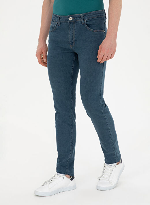 U.S. Polo Assn. Mavi Erkek Düz Paça Slim Fit  Denim Pantolon MARCOS-U 4