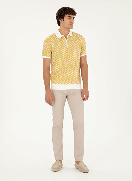 U.S. Polo Assn. Normal Bel Normal Paça Slim Fit Taş Erkek Pantolon MICHES 3