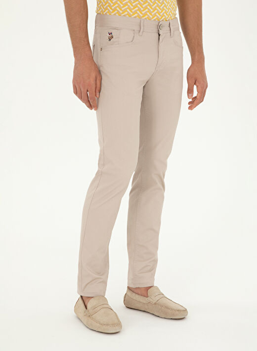 U.S. Polo Assn. Normal Bel Normal Paça Slim Fit Taş Erkek Pantolon MICHES 4