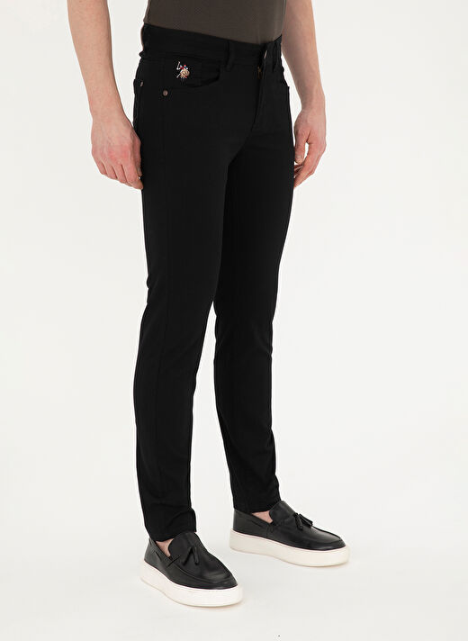U.S. Polo Assn. Normal Bel Normal Paça Slim Fit Siyah Erkek Pantolon MICHES 2