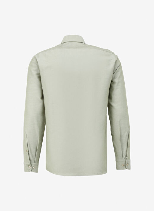 U.S. Polo Assn. Slim Fit Düğmeli Yaka Açık Haki Erkek Gömlek NOVA024Y 2