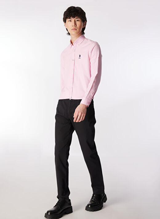 U.S. Polo Assn. Slim Fit Düğmeli Yaka Pembe Erkek Gömlek NOVA024Y 2