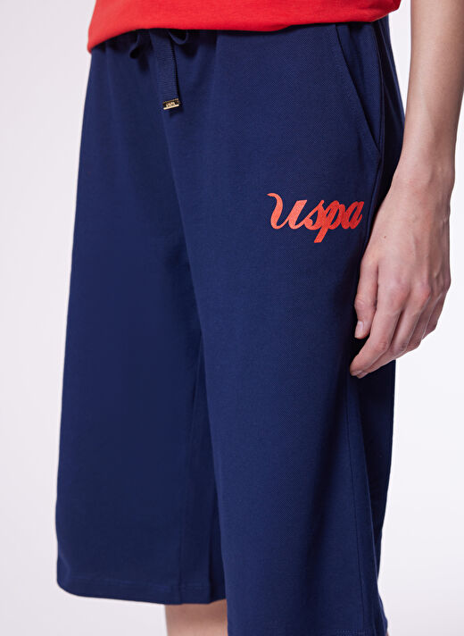 U.S. Polo Assn. Lastikli Bel Standart Lacivert Kadın Şort BAMEN-IY24 3