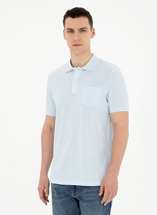Pierre Cardin Düz Buz Mavisi Erkek Polo T-Shirt SUNNY-R 1