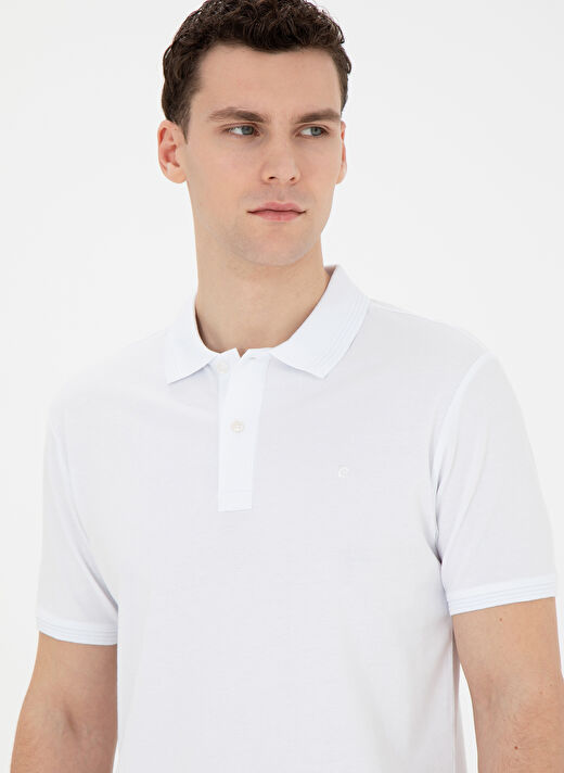 Pierre Cardin Düz Beyaz Erkek Polo T-Shirt SUNNY 2