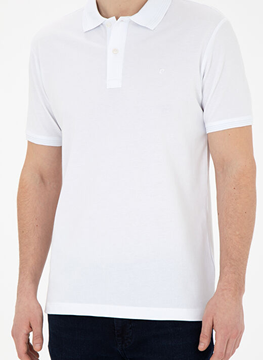 Pierre Cardin Düz Beyaz Erkek Polo T-Shirt SUNNY 4