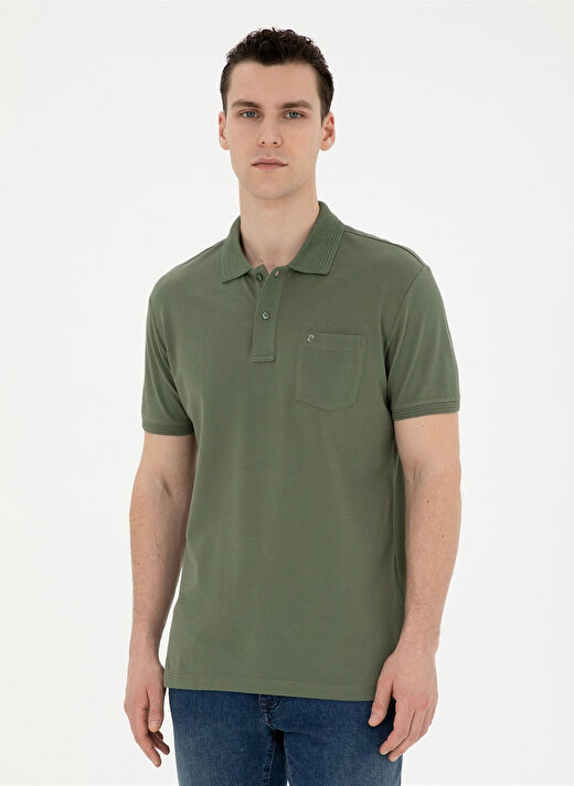 Pierre Cardin Düz Haki Erkek Polo T-Shirt SUNNY-R 1