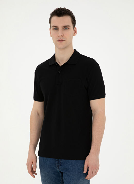 Pierre Cardin Düz Siyah Erkek Polo T-Shirt SUNNY-R 3