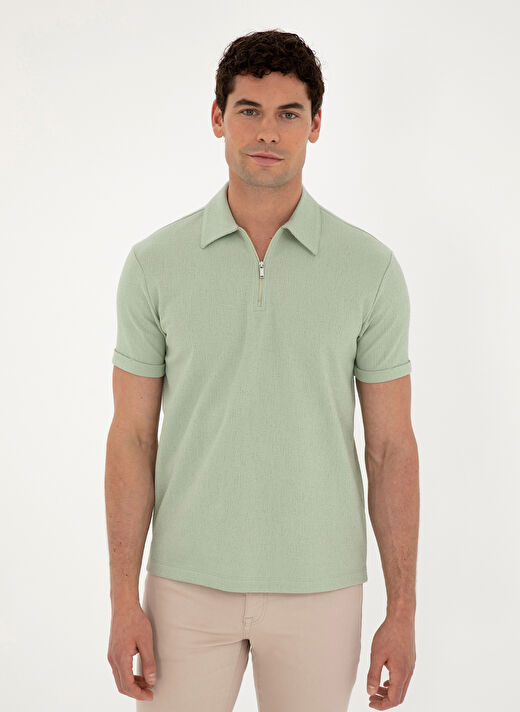 Pierre Cardin Jakarlı Çağla Erkek Polo T-Shirt TISSEL 3