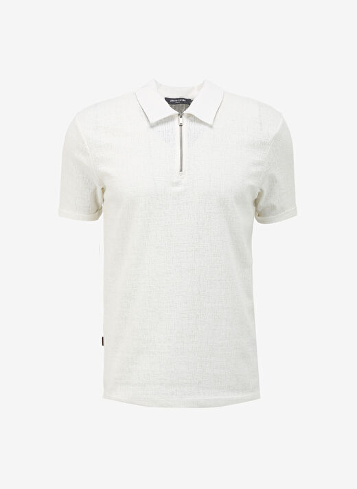 Pierre Cardin Jakarlı Ekru Erkek Polo T-Shirt TISSEL 1