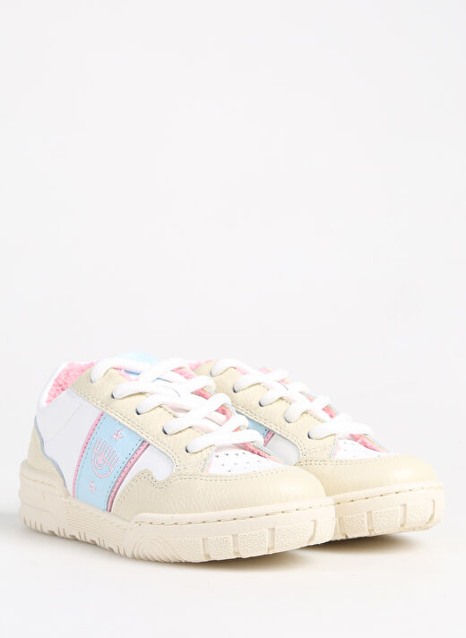 Chiara Ferragni Beyaz - Krem - Mavi Kız Çocuk Sneaker SNEAKERS CF1 WHITE/LIGHT BLUE/OFF W 2