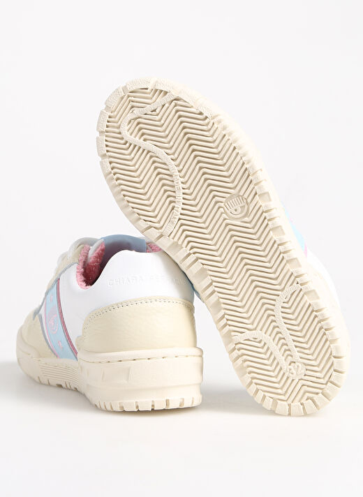 Chiara Ferragni Beyaz - Krem - Mavi Kız Çocuk Sneaker SNEAKERS CF1 WHITE/LIGHT BLUE/OFF W 4