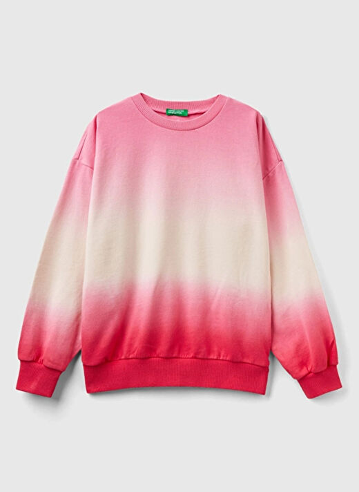 Pembe - Çok Renkli Kız Çocuk Bisiklet Yaka Normal Sweatshirt 3J68C10HY  1