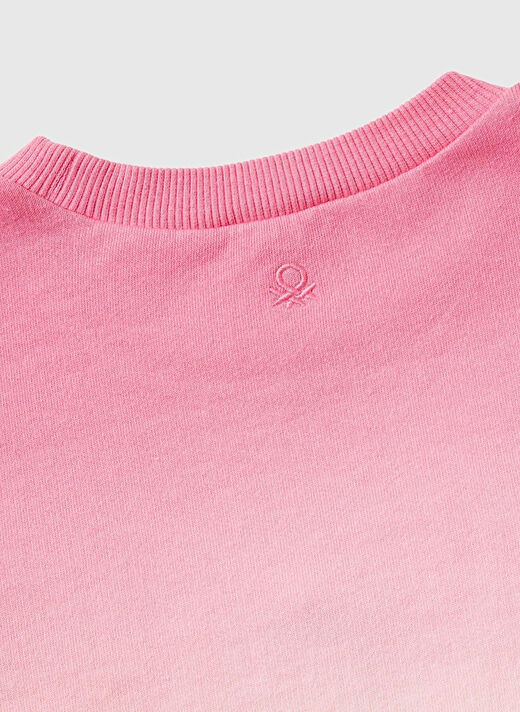 Pembe - Çok Renkli Kız Çocuk Bisiklet Yaka Normal Sweatshirt 3J68C10HY  2