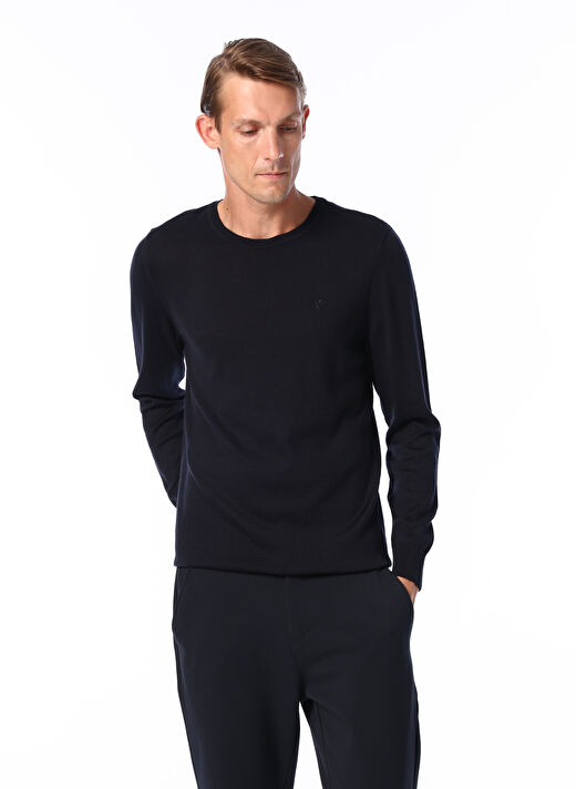 Fabrika Lacivert Erkek Bisiklet Yaka Basic Kazak F4WM-KZK 2844 3